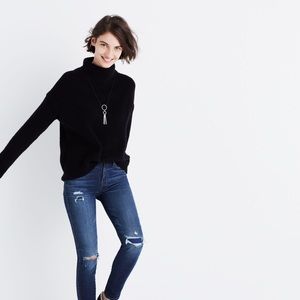 Madewell Southfield Mockneck Sweater Black XS